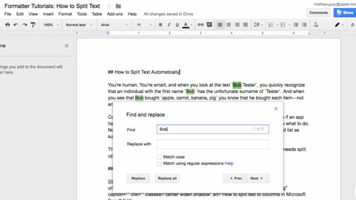 How to Find and Replace in Google Docs